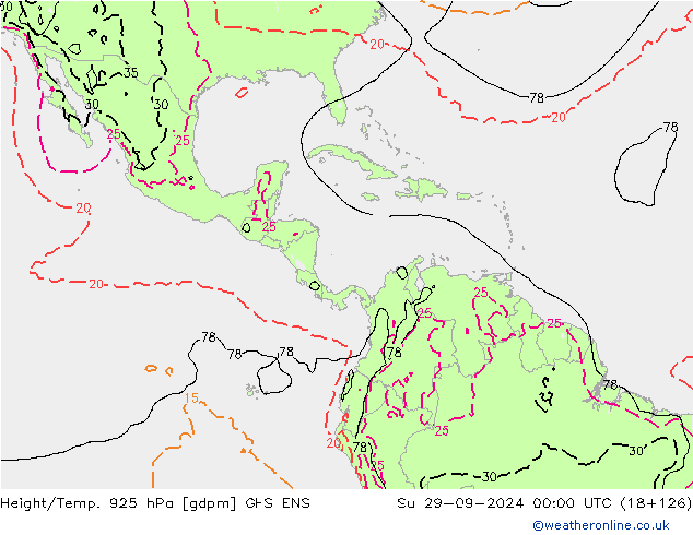 Height/Temp. 925 hPa GFS ENS  29.09.2024 00 UTC