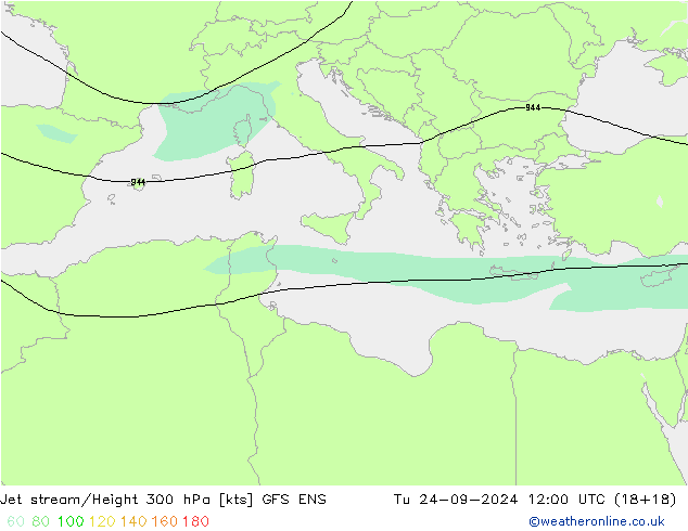 Straalstroom GFS ENS di 24.09.2024 12 UTC