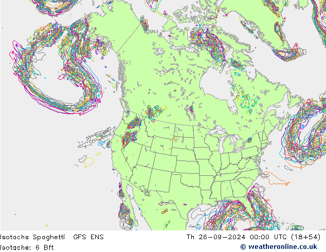 Isotachs Spaghetti GFS ENS Th 26.09.2024 00 UTC