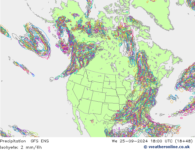 Precipitación GFS ENS mié 25.09.2024 18 UTC