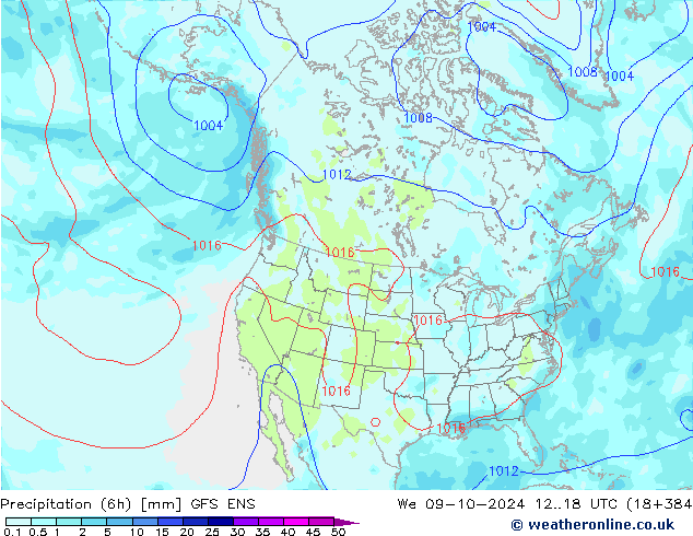 Precipitation (6h) GFS ENS We 09.10.2024 18 UTC