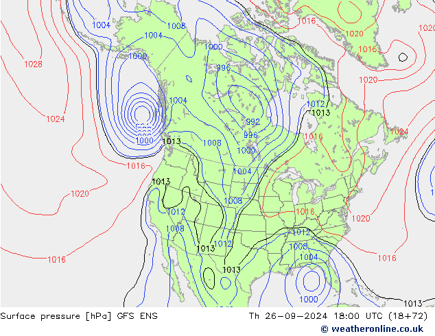 Surface pressure GFS ENS Th 26.09.2024 18 UTC