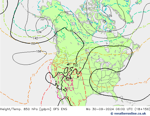 Height/Temp. 850 hPa GFS ENS Mo 30.09.2024 06 UTC