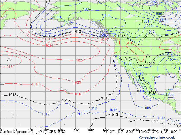 pression de l'air GFS ENS ven 27.09.2024 12 UTC