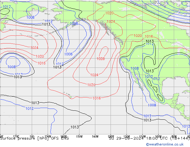 Yer basıncı GFS ENS Paz 29.09.2024 18 UTC