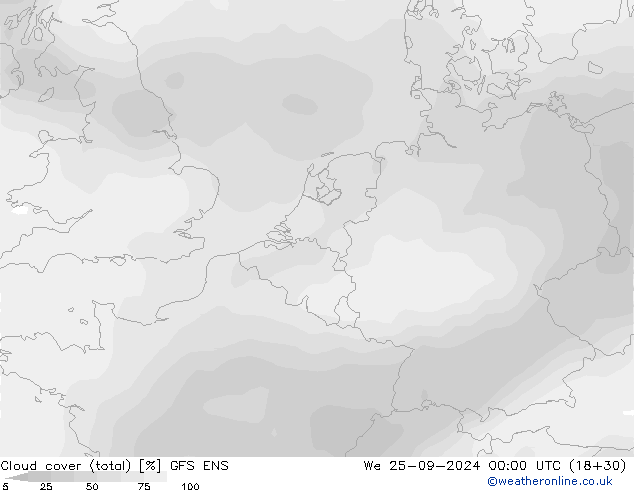 Bulutlar (toplam) GFS ENS Çar 25.09.2024 00 UTC