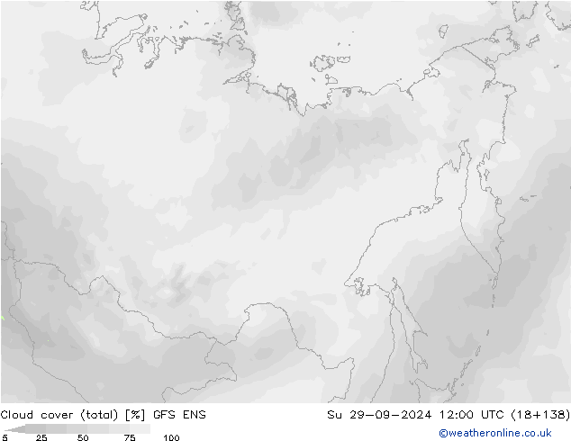 Bewolking (Totaal) GFS ENS zo 29.09.2024 12 UTC