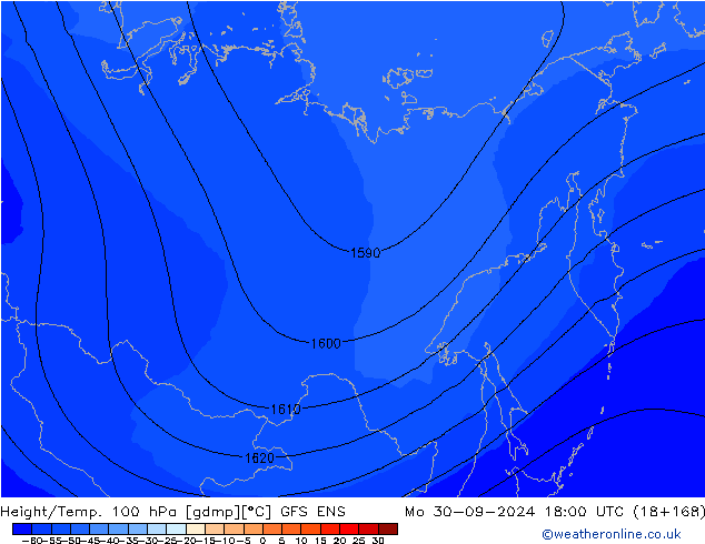 Height/Temp. 100 гПа GFS ENS пн 30.09.2024 18 UTC