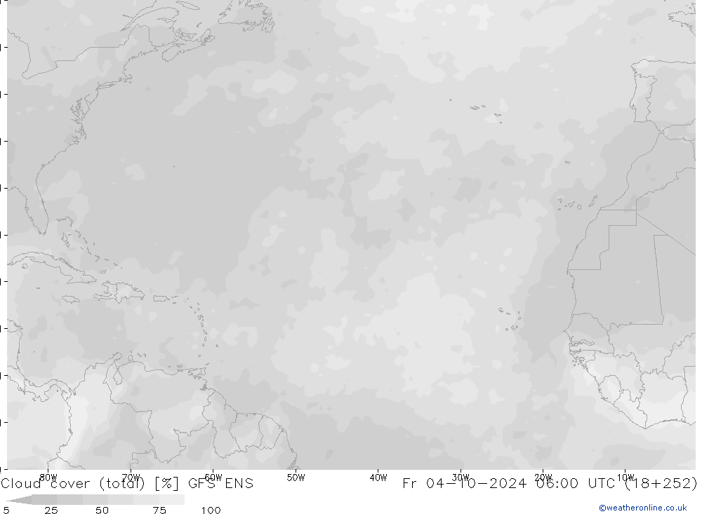 Cloud cover (total) GFS ENS Fr 04.10.2024 06 UTC