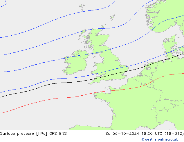 Surface pressure GFS ENS Su 06.10.2024 18 UTC