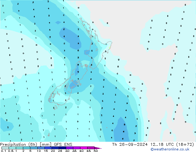 Precipitación (6h) GFS ENS jue 26.09.2024 18 UTC