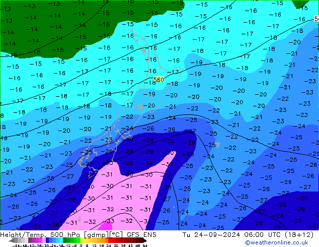 Géop./Temp. 500 hPa GFS ENS mar 24.09.2024 06 UTC