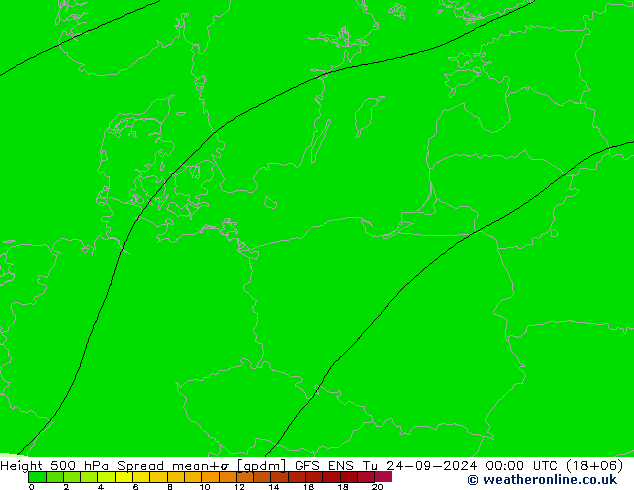 Height 500 hPa Spread GFS ENS  24.09.2024 00 UTC