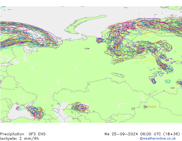 Precipitation GFS ENS We 25.09.2024 06 UTC