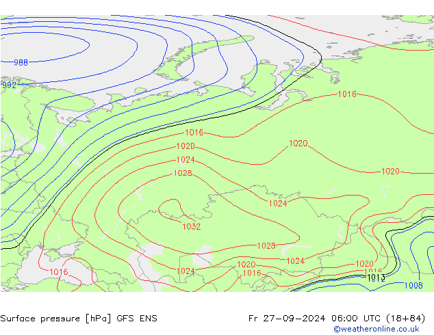 pression de l'air GFS ENS ven 27.09.2024 06 UTC