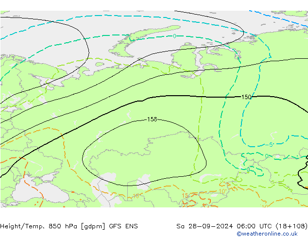 Yükseklik/Sıc. 850 hPa GFS ENS Cts 28.09.2024 06 UTC