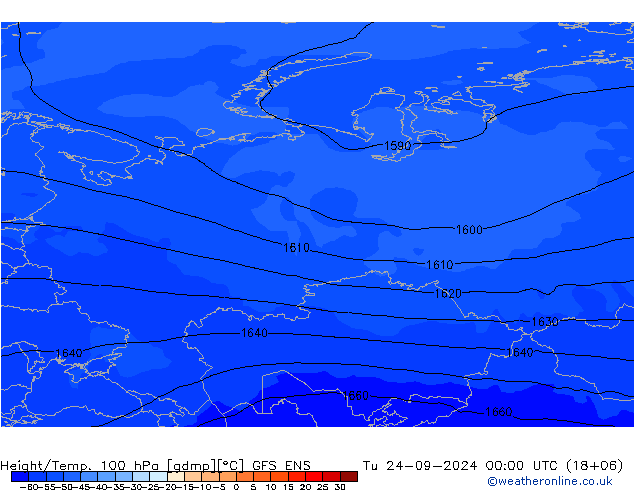 Height/Temp. 100 hPa GFS ENS Tu 24.09.2024 00 UTC