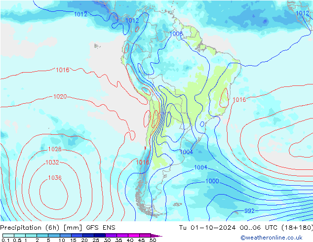 Yağış (6h) GFS ENS Sa 01.10.2024 06 UTC