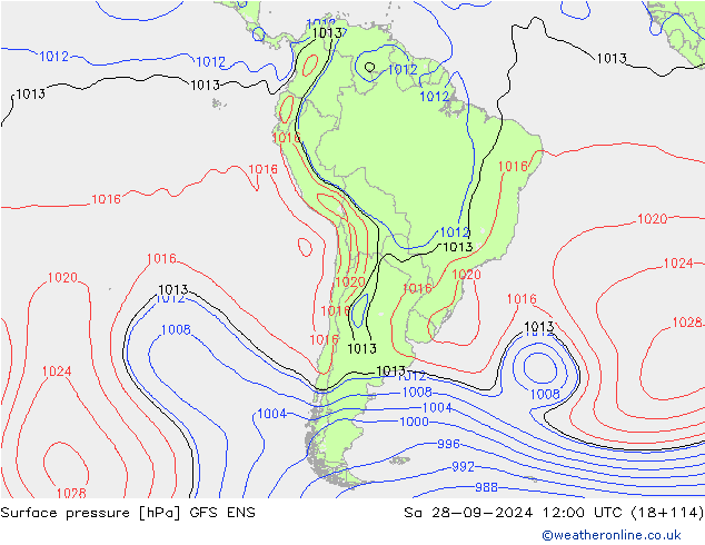 ciśnienie GFS ENS so. 28.09.2024 12 UTC