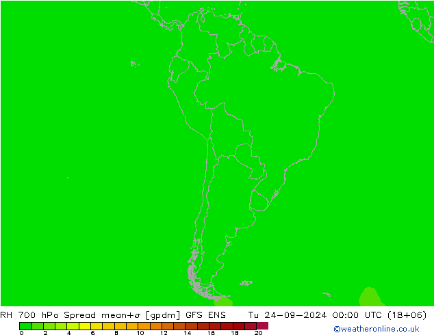 Humedad rel. 700hPa Spread GFS ENS mar 24.09.2024 00 UTC