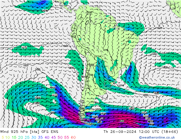 Vent 925 hPa GFS ENS jeu 26.09.2024 12 UTC