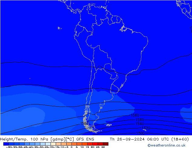 Height/Temp. 100 hPa GFS ENS czw. 26.09.2024 06 UTC