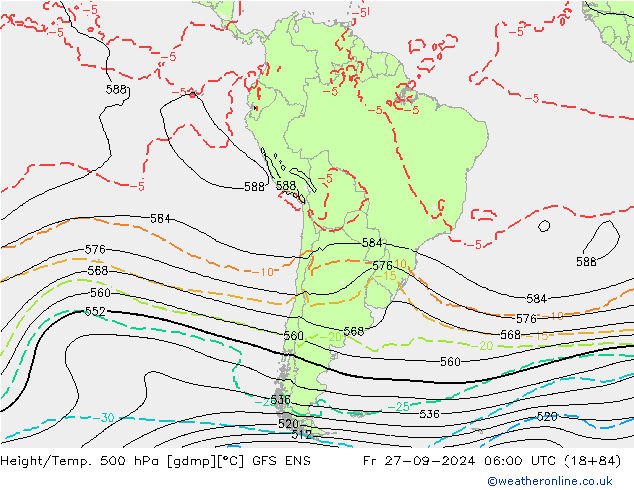 Height/Temp. 500 hPa GFS ENS  27.09.2024 06 UTC