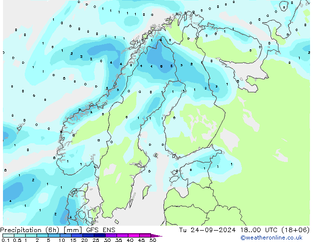 Nied. akkumuliert (6Std) GFS ENS Di 24.09.2024 00 UTC