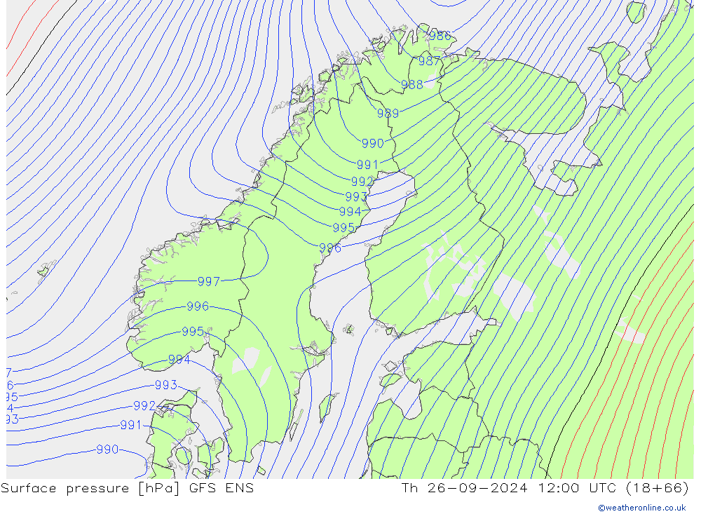 Atmosférický tlak GFS ENS Čt 26.09.2024 12 UTC