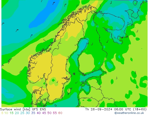 Vent 10 m GFS ENS jeu 26.09.2024 06 UTC