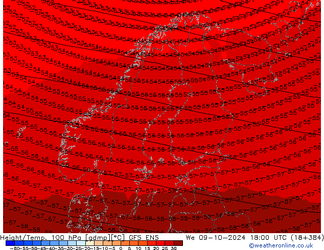 Height/Temp. 100 hPa GFS ENS  09.10.2024 18 UTC