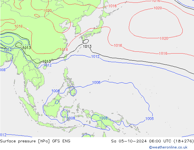 Surface pressure GFS ENS Sa 05.10.2024 06 UTC