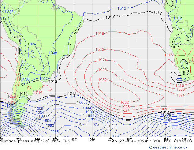 приземное давление GFS ENS пн 23.09.2024 18 UTC