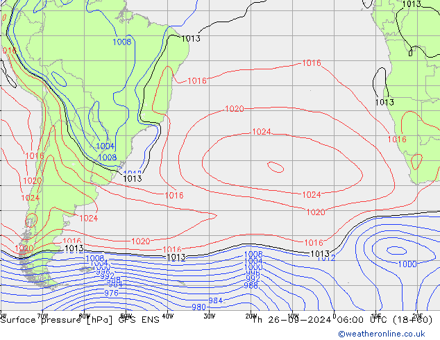 ciśnienie GFS ENS czw. 26.09.2024 06 UTC