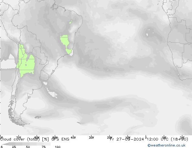 Bulutlar (toplam) GFS ENS Cu 27.09.2024 12 UTC