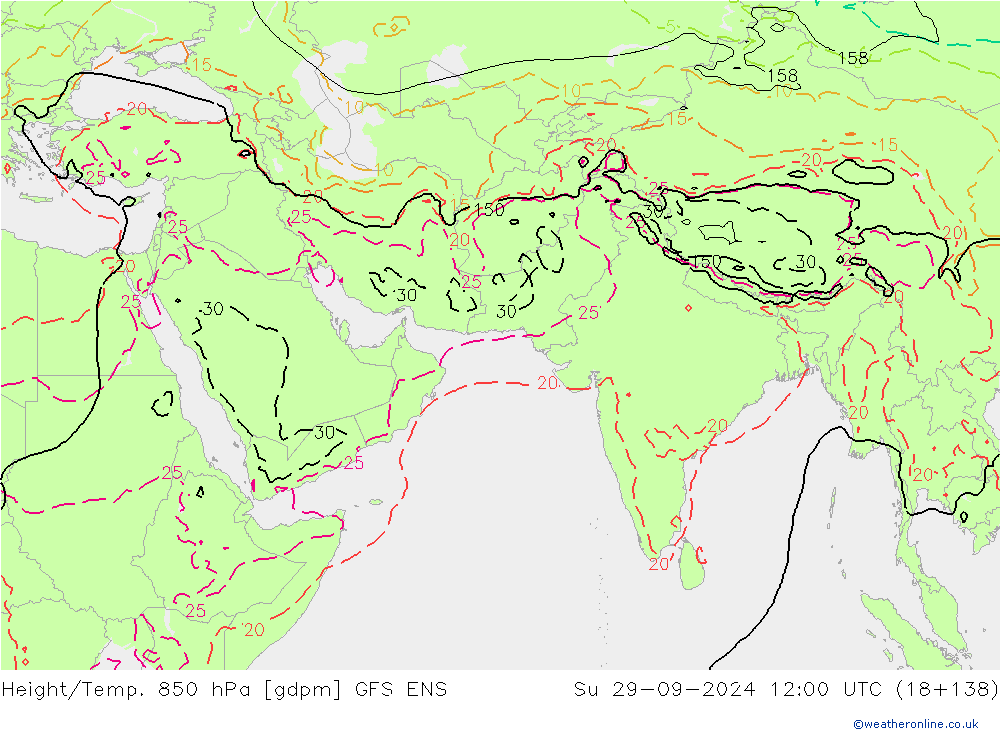 Géop./Temp. 850 hPa GFS ENS dim 29.09.2024 12 UTC