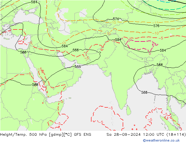 Height/Temp. 500 гПа GFS ENS сб 28.09.2024 12 UTC