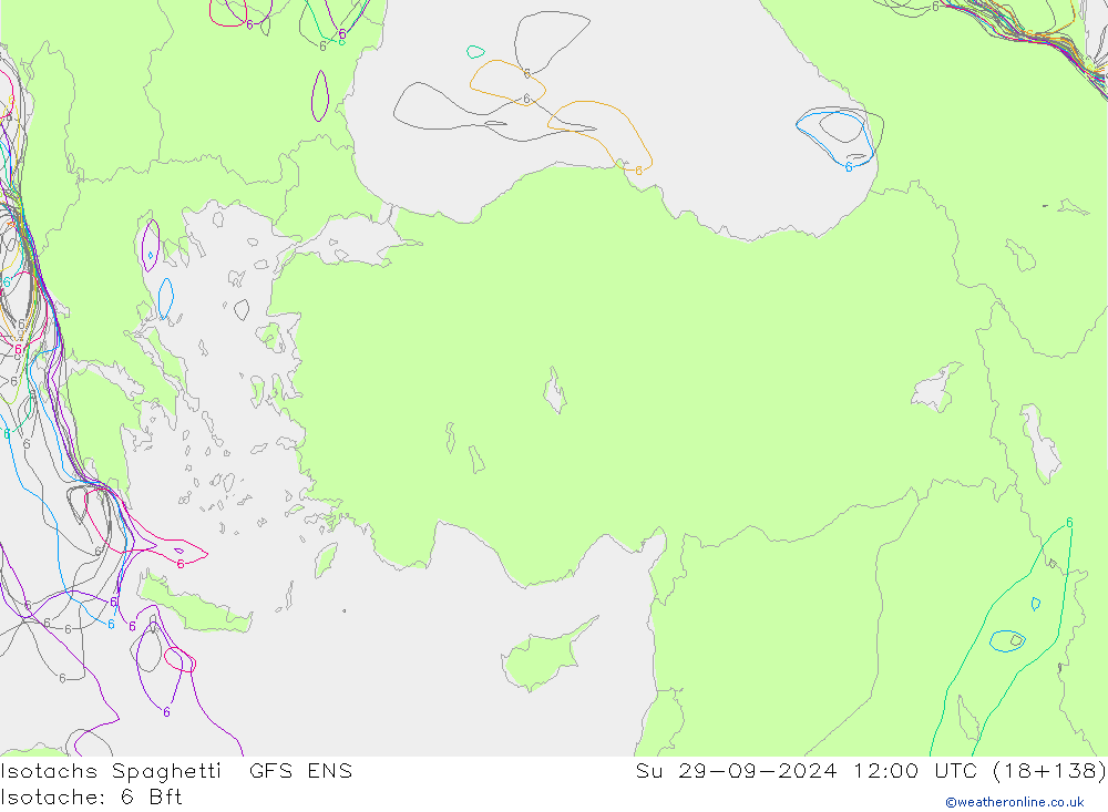 Isotachs Spaghetti GFS ENS Ne 29.09.2024 12 UTC