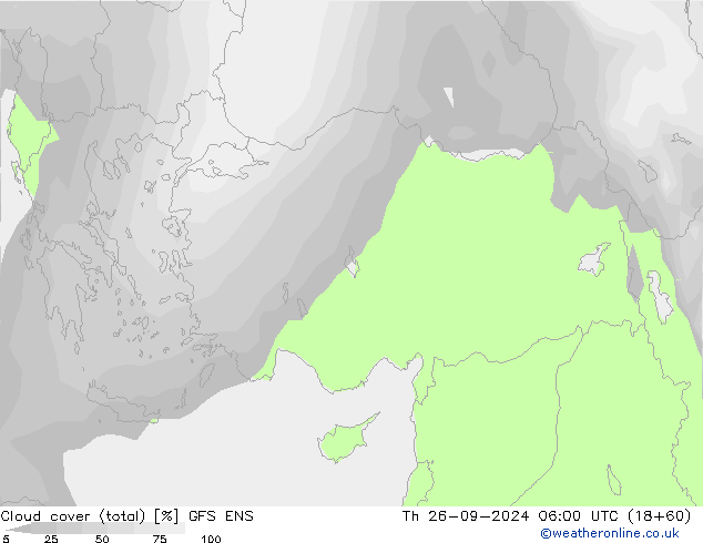 Bewolking (Totaal) GFS ENS do 26.09.2024 06 UTC