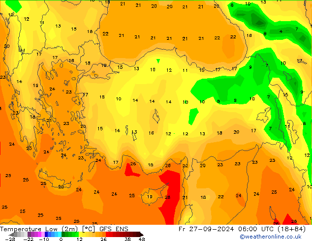 Min.  (2m) GFS ENS  27.09.2024 06 UTC