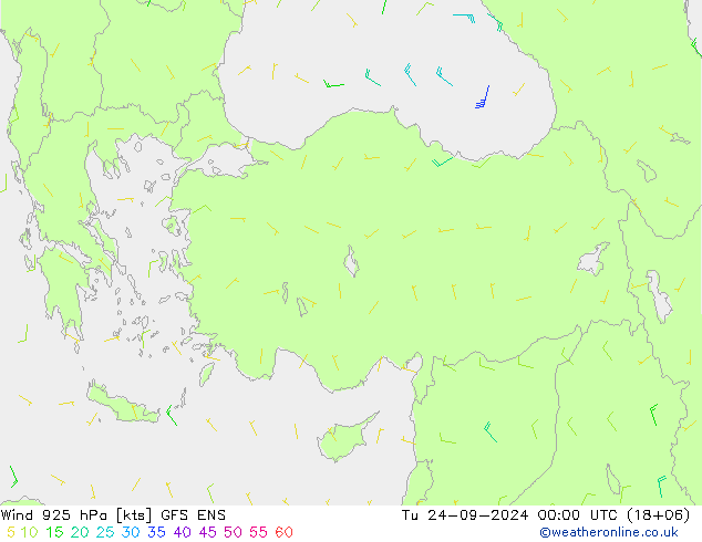 Wind 925 hPa GFS ENS Tu 24.09.2024 00 UTC