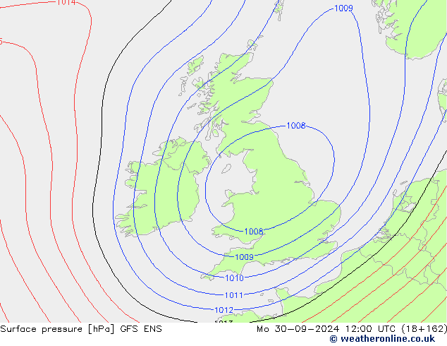 Luchtdruk (Grond) GFS ENS ma 30.09.2024 12 UTC