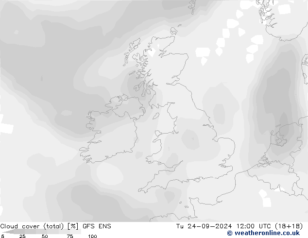 Wolken (gesamt) GFS ENS Di 24.09.2024 12 UTC