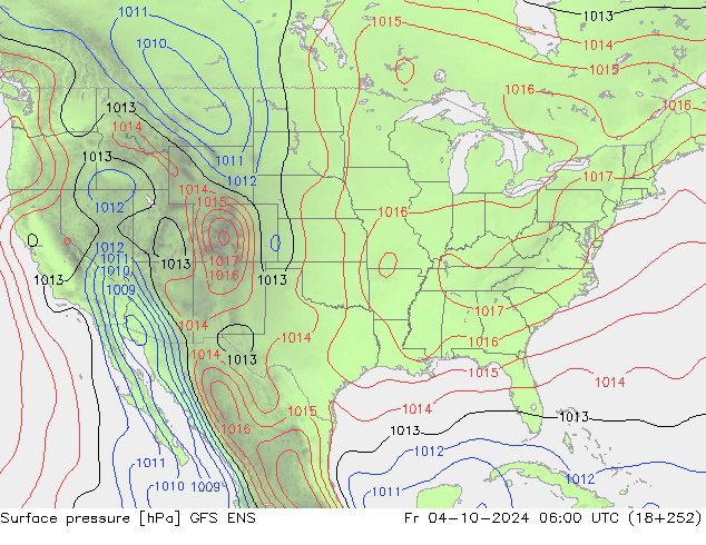 pressão do solo GFS ENS Sex 04.10.2024 06 UTC