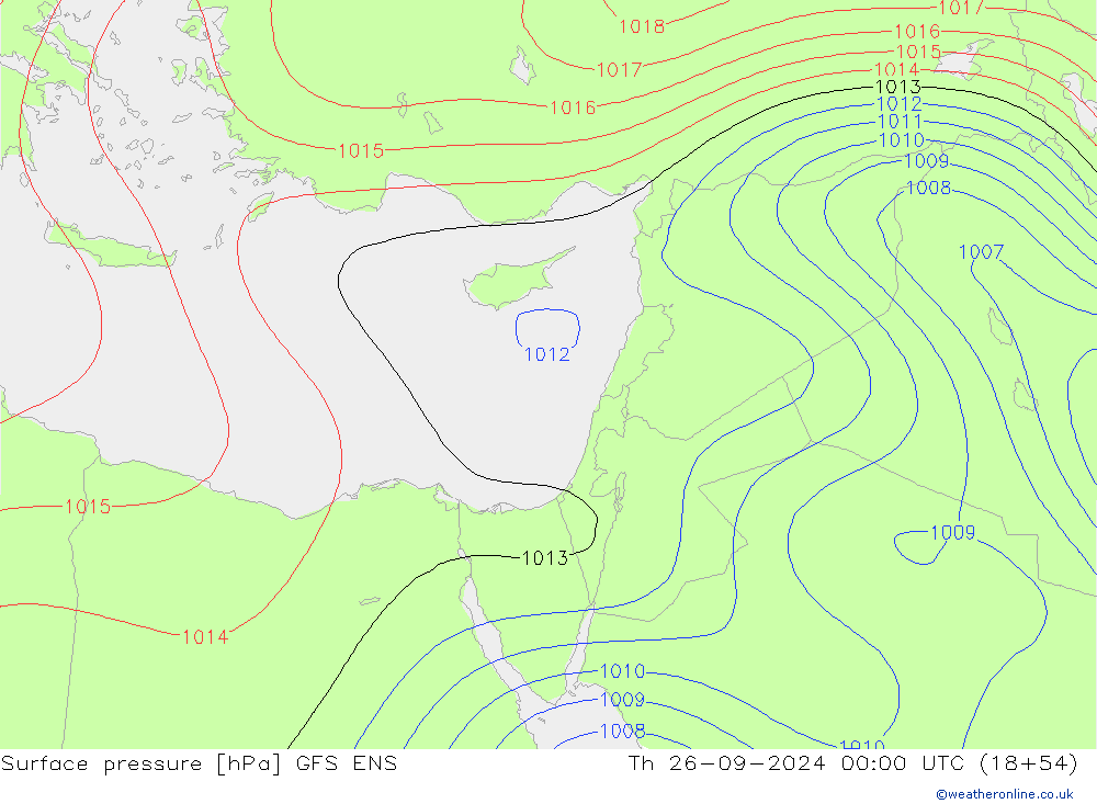 Surface pressure GFS ENS Th 26.09.2024 00 UTC