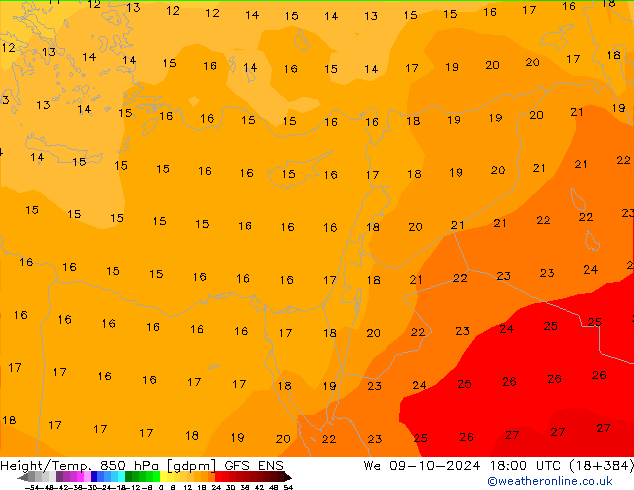 Height/Temp. 850 hPa GFS ENS We 09.10.2024 18 UTC