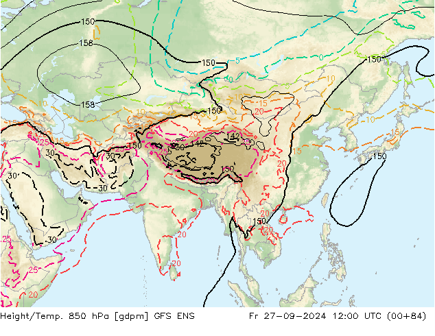 Height/Temp. 850 hPa GFS ENS pt. 27.09.2024 12 UTC