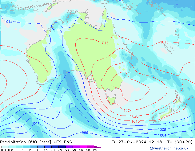 осадки (6h) GFS ENS пт 27.09.2024 18 UTC