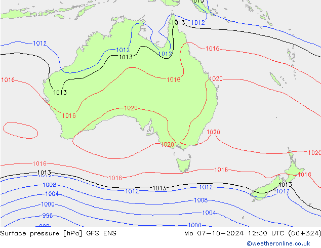 Pressione al suolo GFS ENS lun 07.10.2024 12 UTC