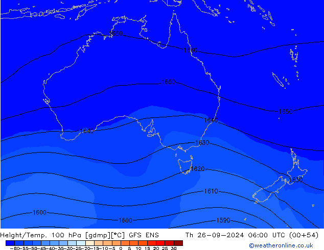 Height/Temp. 100 гПа GFS ENS чт 26.09.2024 06 UTC